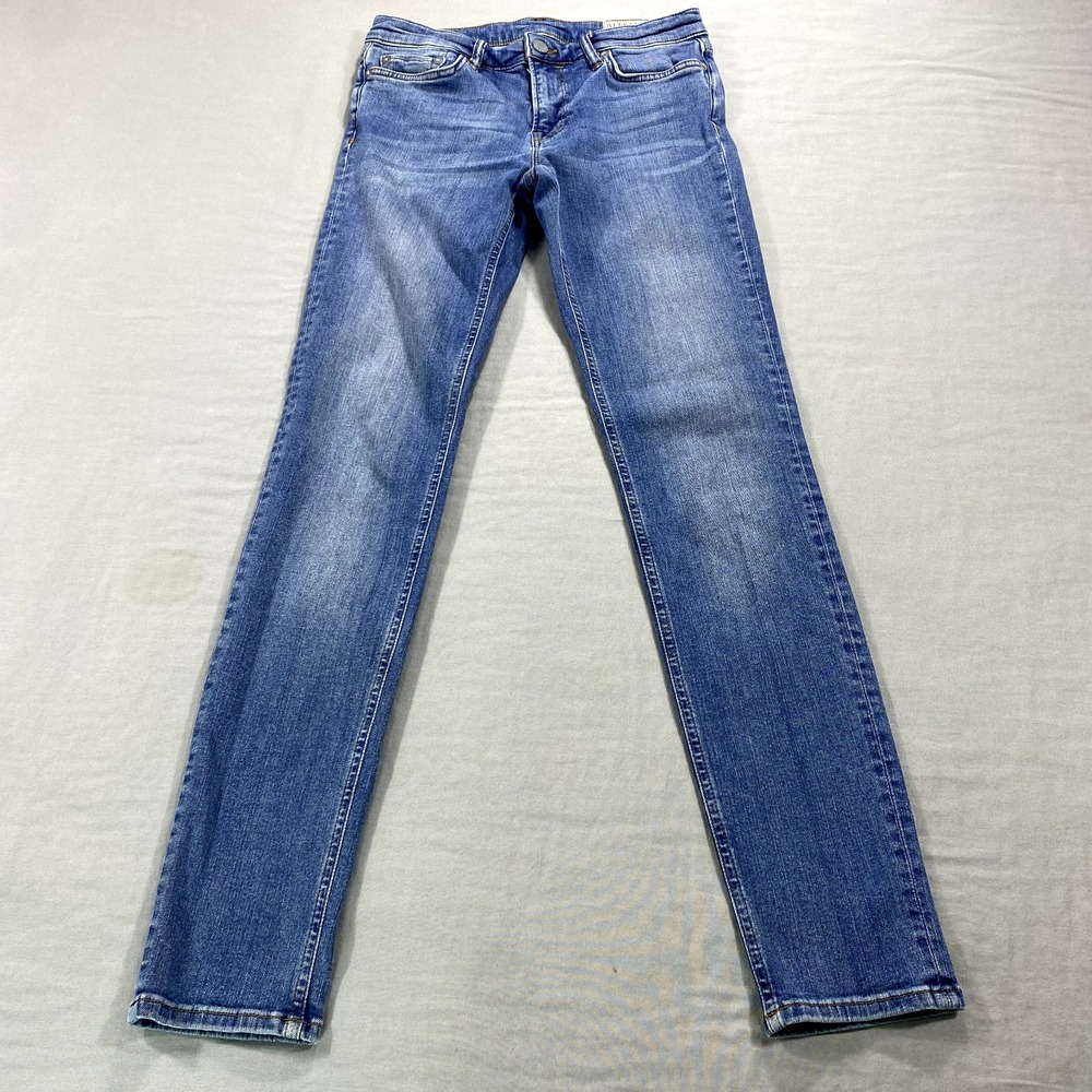 All Saints Jeans Womens 27 Blue Denim Mast Fit Skinny Stretch Low Rise Boho